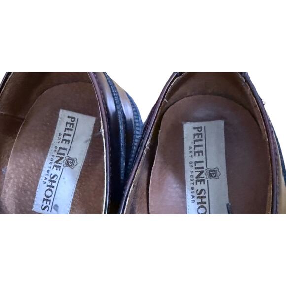 PELLE LINE Men’s Burgundy Oxford Tie Up Dress Shoes Made in Italy Size 10